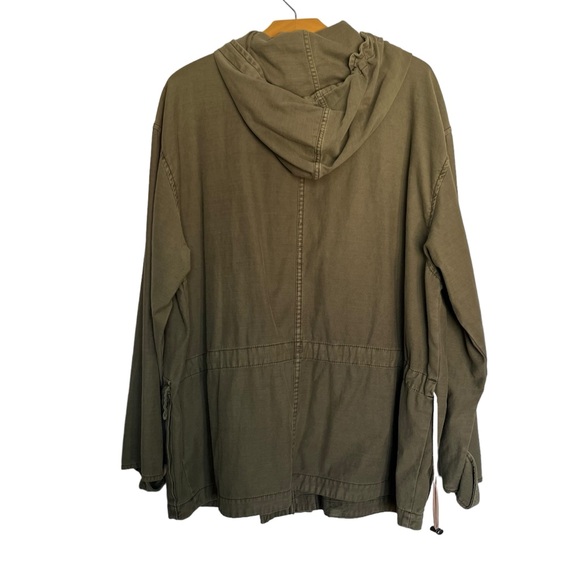 Free People Joshua Tree Utility Jacket Cotton Canvas Army Green Oversized Size M - Picture 13 of 14